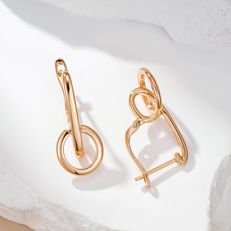 Fashion Glossy Dangle Earrings  Rose Gold Color Simple Geometry High Quality Daily Fine Jewelry For Women Best Gift