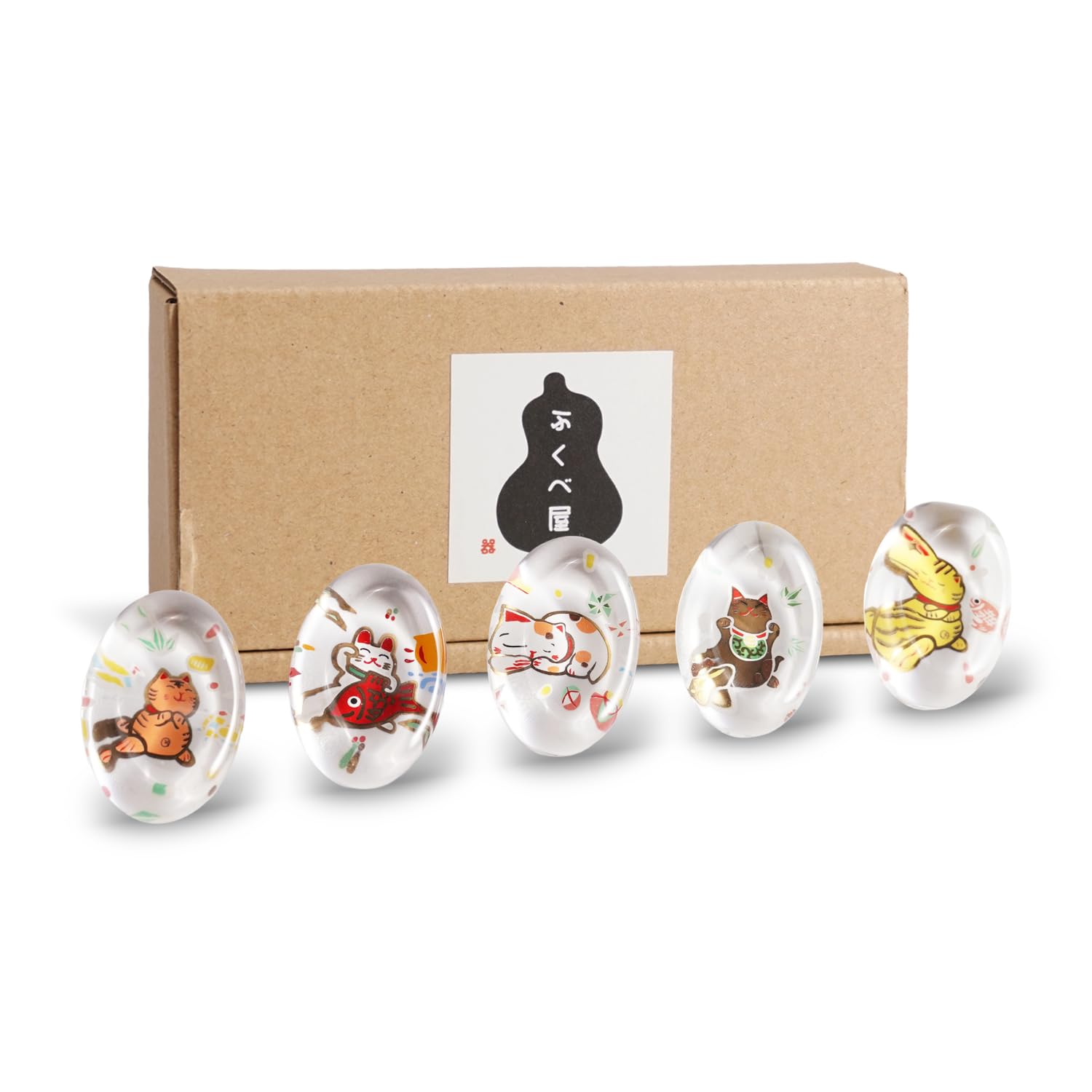 

Фукубея Набор кошачьих палочек для еды Милый Сделано в Благоприятный Отличные подарки Подставки, 5, Стекло, Япония, Подвески,