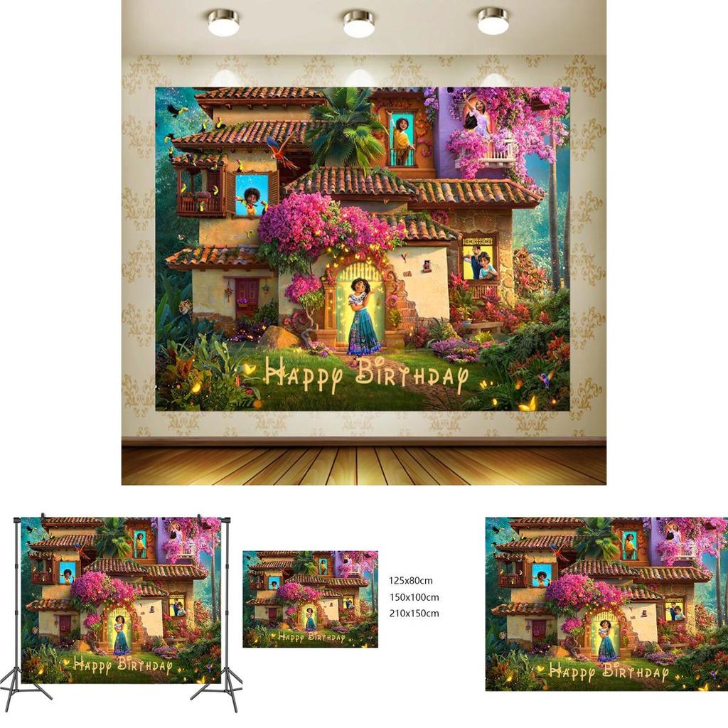 Premium Vinyl Encanto Mirabel Birthday Party Decor Backdrop Banner