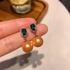 Huayei Jewelry Tiktok New Pearl Stud Pearl Inlaid Gemstone Pearl