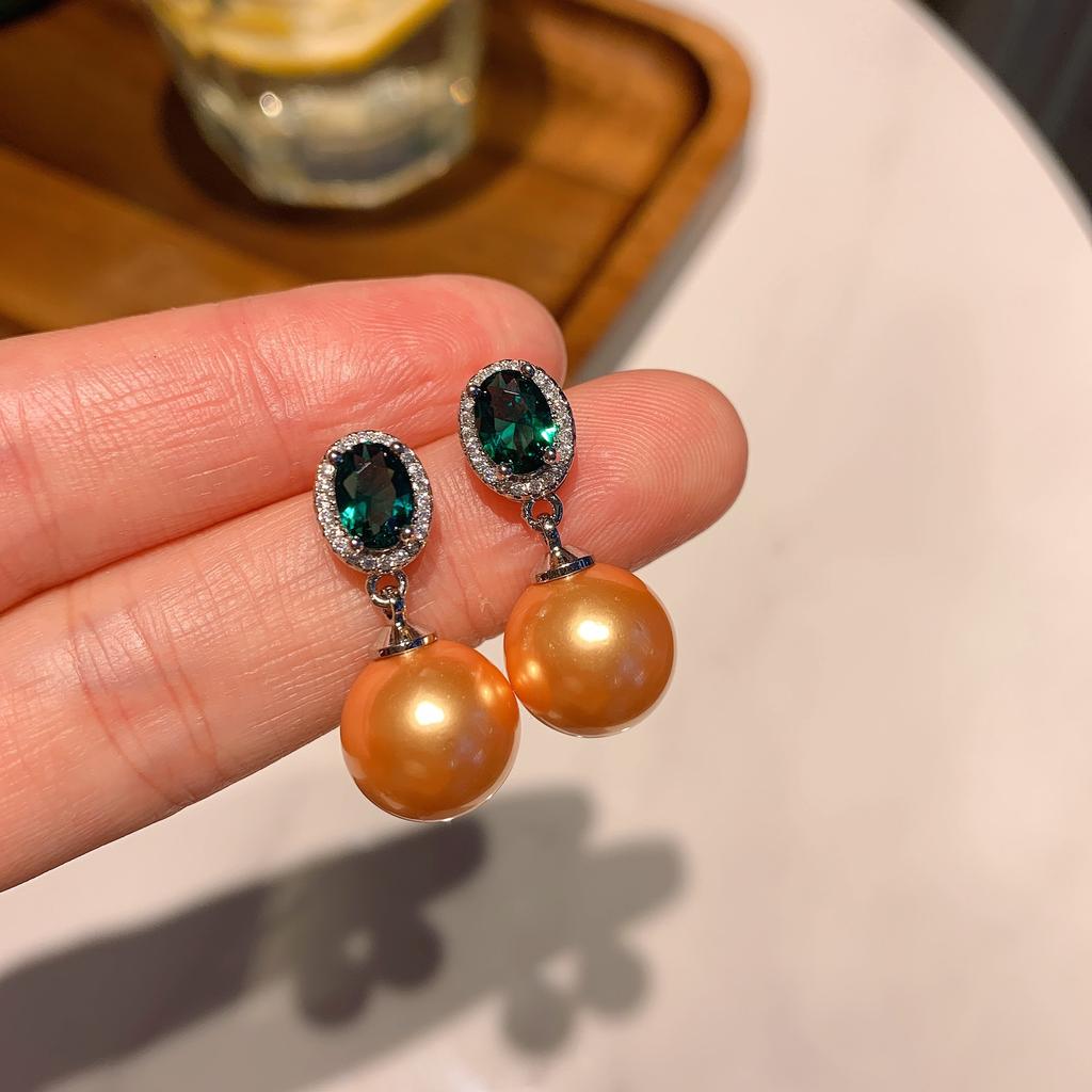 Huayei Jewelry Tiktok New Pearl Stud Pearl Inlaid Gemstone Pearl