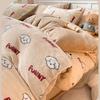 Thickened Milk Fleece Bed Four-Piece Set Coral Flannel Bedding Quilt Cover Bed Sheet Three-Piece Set