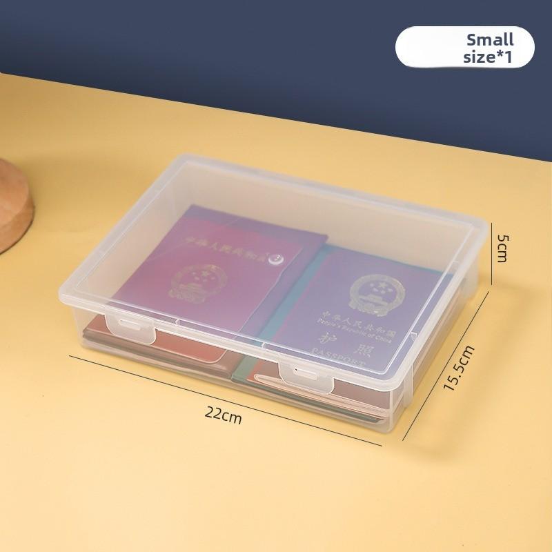 Document File Certificate Identification Case for Home Use - Desktop Organizer - Transparent Storage Box Small 629₽