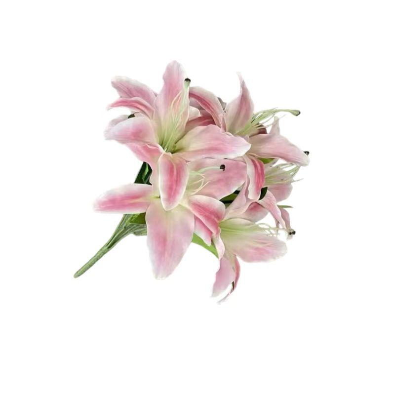 7 Large Artificial Lily Flowers in 3D Printing Form - Decorative Items for Wedding, Home, Hotel and Display in Windows, Fake Flowers