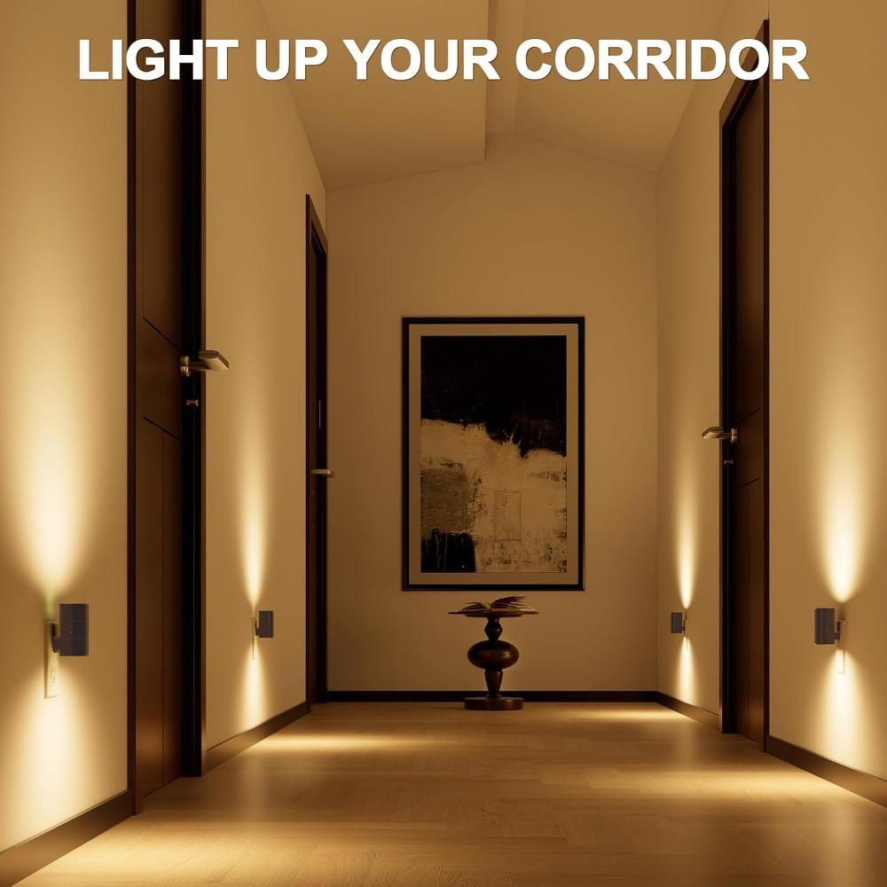 Night Lights Plug Into Wall Dimmable LED Nightlight with Light Sensor Adjustable Brightness for Hallway Bedroom