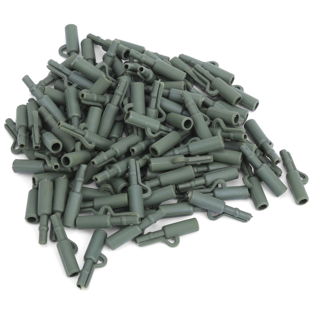 100 Sets 35MM Carp Fishing Fixing Line Connector Sleeve Safety Clip Tackle AccessoryGreen