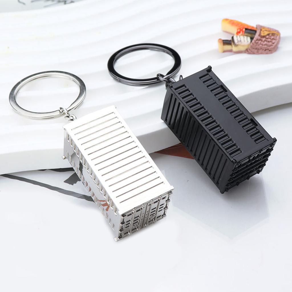 Novelty Shipping Container Inspired Key Holder Wear Resistant Metal Construction Portable Size Versatile Decoration For Keys Bags And Automotive
