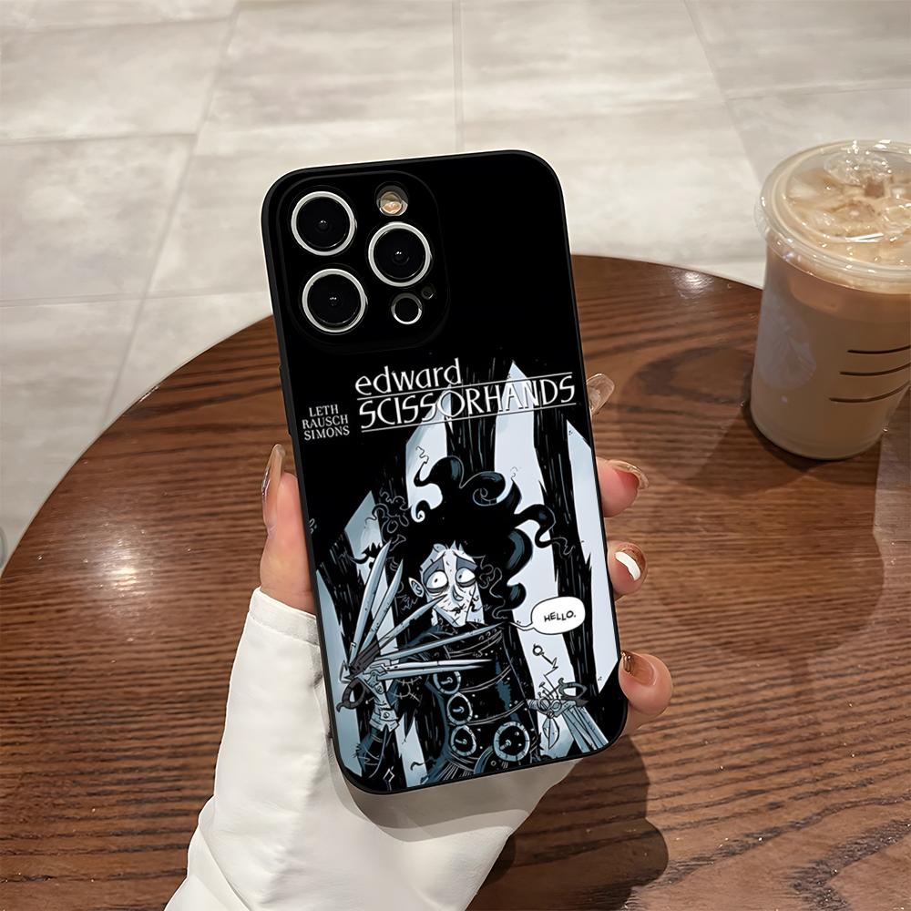 E-Edward Scissorhands Phone Case For 17 Pro Max Iphone 14 Pro Max 12 16 15 13 Pro 11 Xr X Xs 8 7 Plus Back Cover