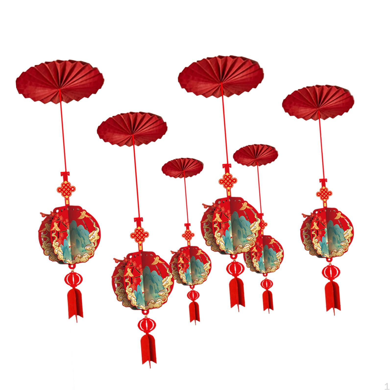 6 Pieces Happy Year Ceiling Decorations Classic Elements Party Supplies Traditional for style A