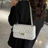 Fashionable Small Square Bag Niche Texture Shoulder 2026 New Style Diamond-grid Chain Women's One-shoulder Cross-body