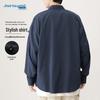 Jeanswest Herren Lässiges Unifarbenes Langarm-Button-Down-Hemd