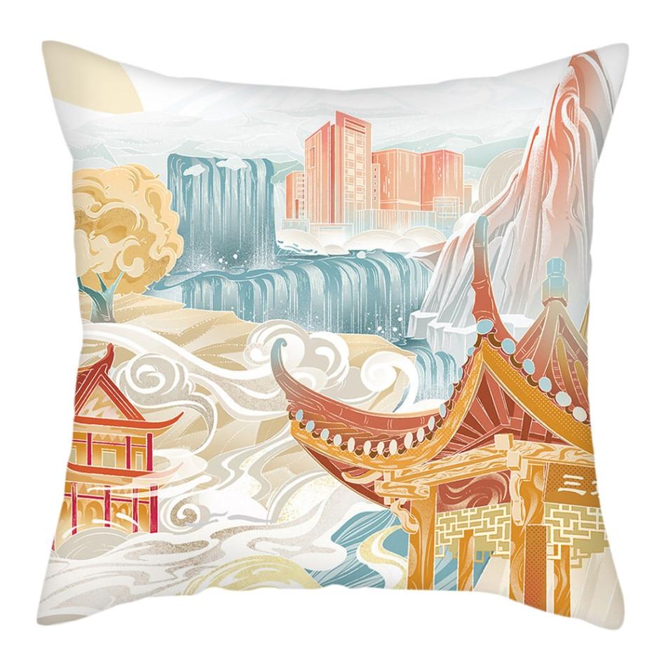 Chinese Vintage Style Pillow Case Home Decor Cartroon Animal Throw