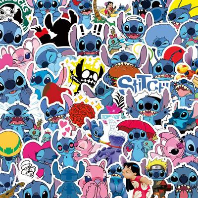 100 Niedliche Cartoon Stitch Aufkleber für DIY Notizbücher, Handyhüllen und Journale