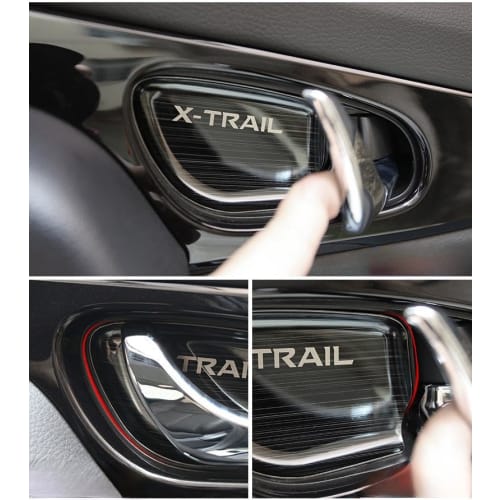 Full set of 4 inner handle covers specifically designed for Nissan X-TRAIL T32 Made of stainless steel! Mirror finish interior panel (silver)