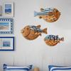 3 Pezzi Pesci in Legno Decorazione Murale Nautica da Spiaggia, Scultura Murale Rustica di Pesci Sospesa per Casa sul Lago, Stanza dell'Oceano, Bagno, Camera da Letto