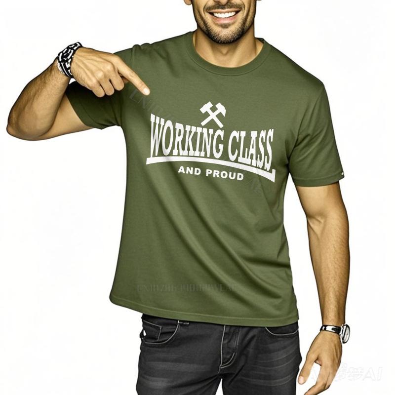Top T-Shirts O-Ausschnitt Kurzarmshirt Arbeiterklasse Und Stolz Vintage Neu T-Shirts Stilvolles Kurzarm Trendiges T-Shirt