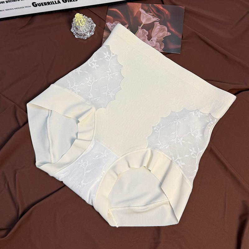 Ladies Spring and Summer New Lace Non Trace High Waist Breathable Comfortable High Waist Underwear