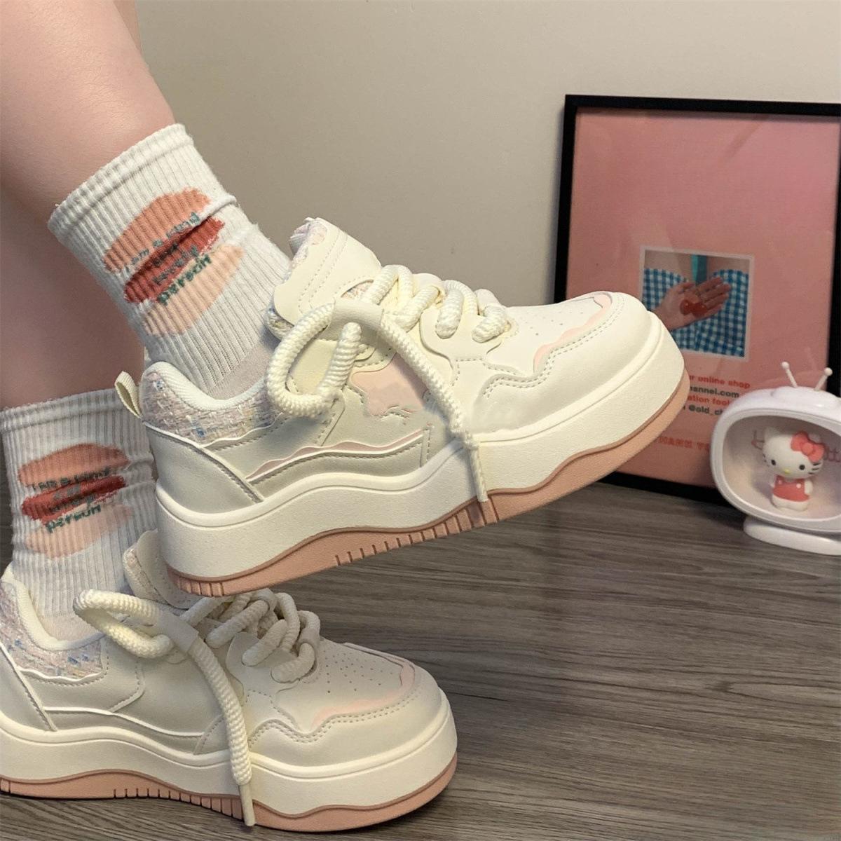 

Мятно-зеленые белые туфли с высокой посадкой и высокой посадкой, новые узкие дышащие удобные повседневные спортивные туфли для скейтбординга 40 розовый