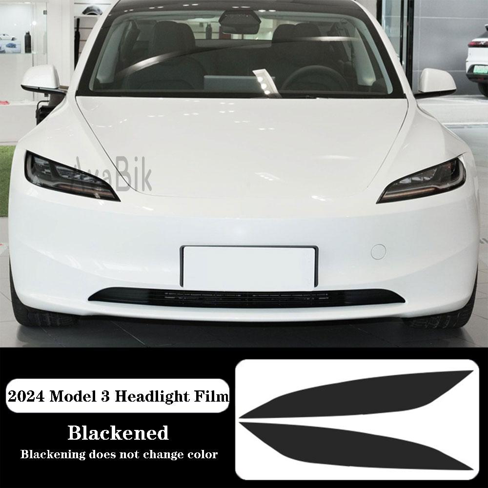 For Tesla Model 3 Highland 2024 PPF Headlight & Taillight Film Black Transparent Anti-scratch Self-healing Protection Stickers