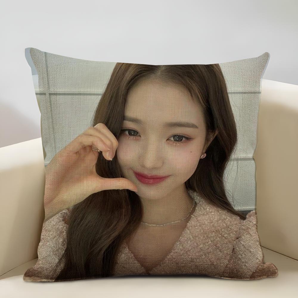 Jang Won-young Cushion Cover Household Decoration Linen Sofa Cushion Cover: Skin-Friendly & Breathable with Invisible Zipper