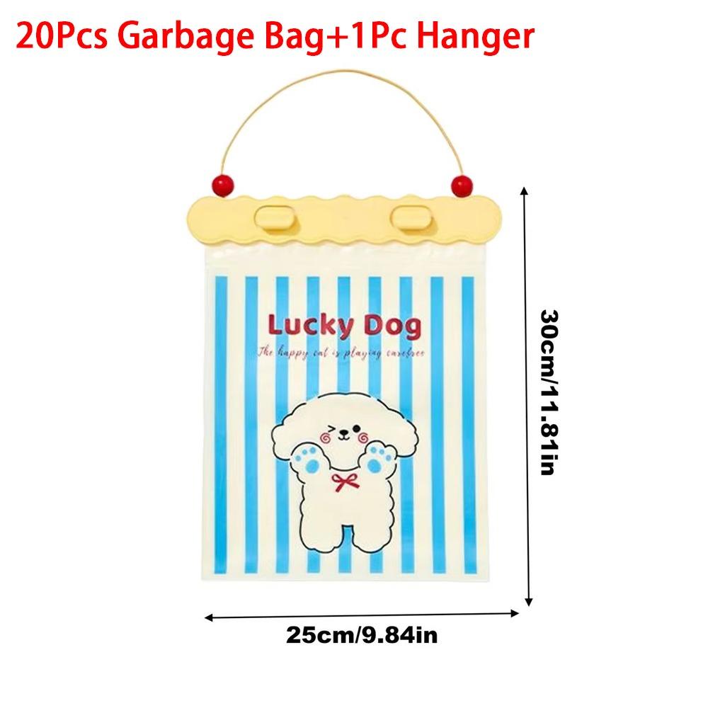 20 Pièces Sac à Ordures Portable Suspendable pour Voiture avec Support Sacs à Ordures Épais pour Siège Arrière de Voiture Sac de Rangement pour Voiture Dessin Animé