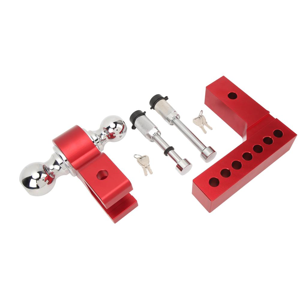 Adjustable Trailer Hitch 6in Drop Rise 12500LBS Capacity Stainless Steel for 2in Heavy Truck GTW