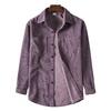 Men's Autumn Casual Long-sleeved Corduroy Solid Color Lapel Shirt