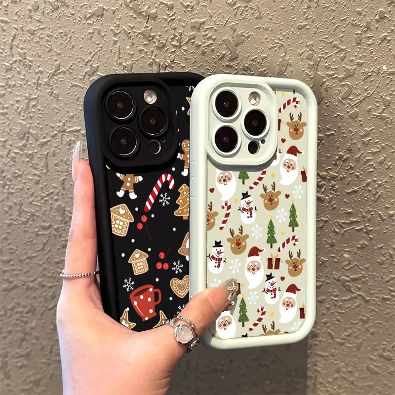 Cute Christmas Pattern Silicone Phone Case For Xiaomi Mi 15 14T 14 13T 13 12 11 Lite 4G NE Poco X6 X5 X3 F5 F6 M6 X7 Pro Cover