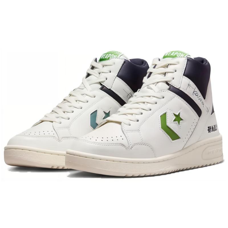 Kasina X Converse Weapon Durable and Lightweight High-top Skate Shoes Unisex White and Black