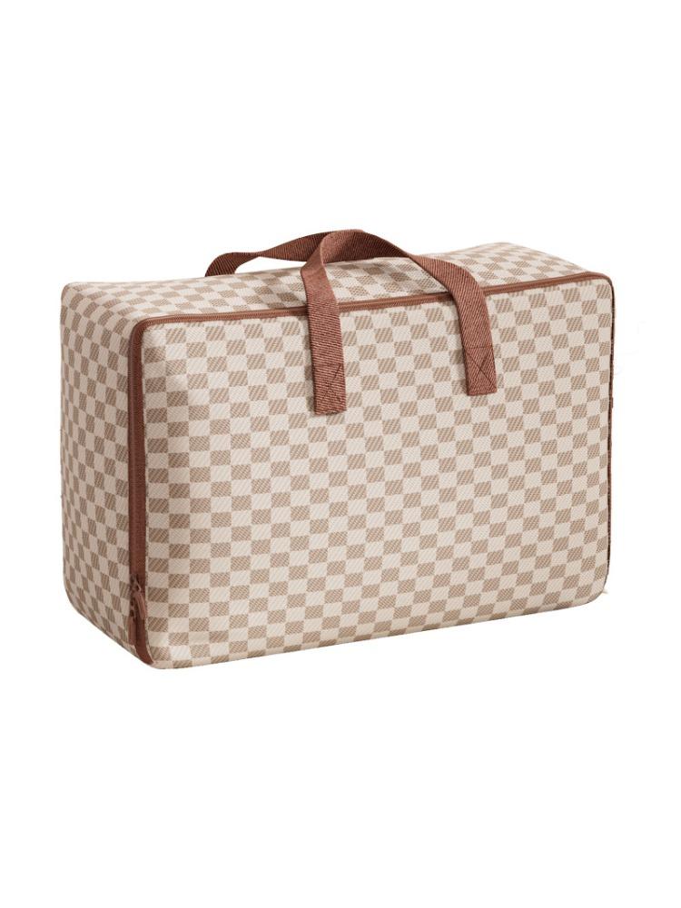 Cotton Linen Checkered Moving Packing Bag Clothes Quilt Storage Bag Cotton Quilt Storage Bag Large Capacity Clothing Organizer