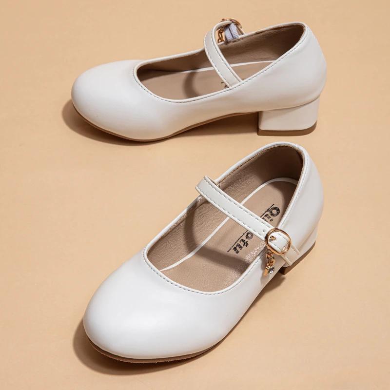 Fashion Girl Princess Shoes Comfor Kids Leather Shoes Anti Slip Girls' Shoes Soft Soled Child Shoe Simple Girls Leather Shoe