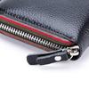 Genuine Leather Men Women Long Wallet Unisex Zipper Coin Purse Simple Design ID Credit Card Holder Phone Money Bag Solid Clutch