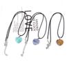 Handmade Copper Wire Winding Natural Crystal Barbie Love Necklace Cute Heart Necklace N567