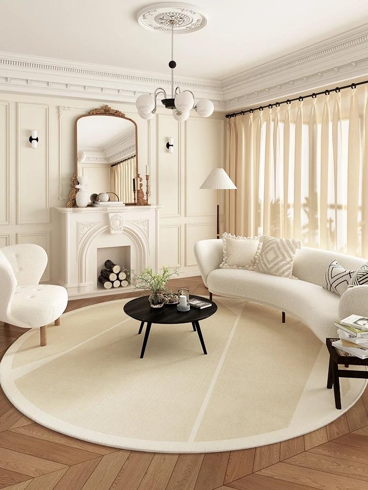 Francuski Retro Dekoracja Salonu Okrągły Dywan Dywany Wielkopowierzchniowe do Sypialni Domowe Zmywalna Mata Podłogowa Antypoślizgowy Miękki Dywanik do Szatni