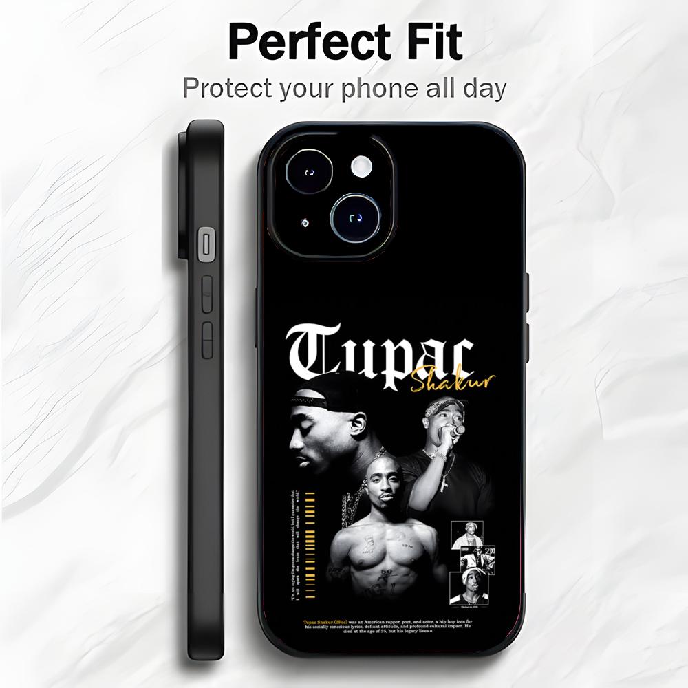 Rap Amerikanischer Sänger T-Tupac Shakur Handyhülle Handyhülle Weiche Verpackung Leicht Für iPhone17 16 15 14 13ProMax