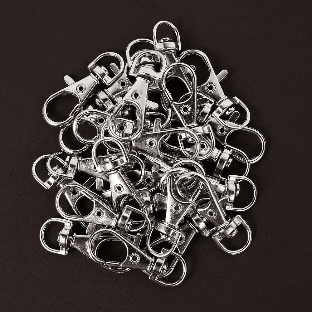 25Pcs Swivel Lobster Clasp Stainless Steel Swivel Keyrings Clasp Portable D Ring Snap Hook for Jewellery DIY Puppy Chain Key Bag
