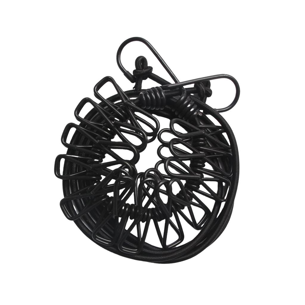 Portable Outdoor Clothesline With 12 Clip Hanging Laundry Drying Rope Retractable Travel Clothesline for Camping Travel