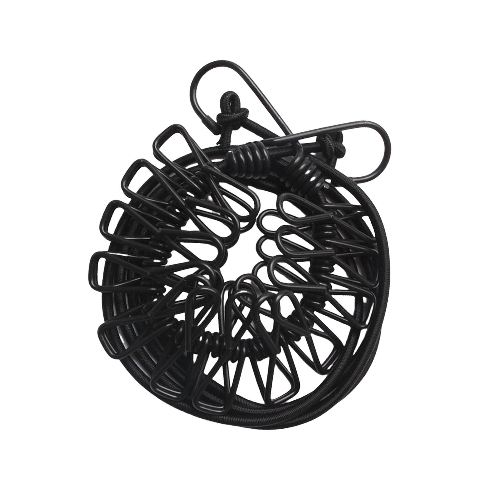 

Nonslip Stretch Clothesline Hanging Laundry Drying Rope Retractable Travel Clothesline Portable Clothesline With 12 Clip