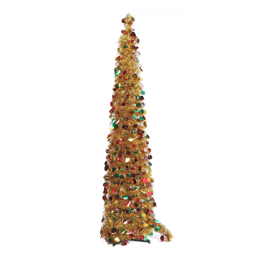 1,5m PET Faltbarer Künstlicher Weihnachtsbaum Pailletten Up Weihnachtsbaum für Heim-Feiertagsdekoration