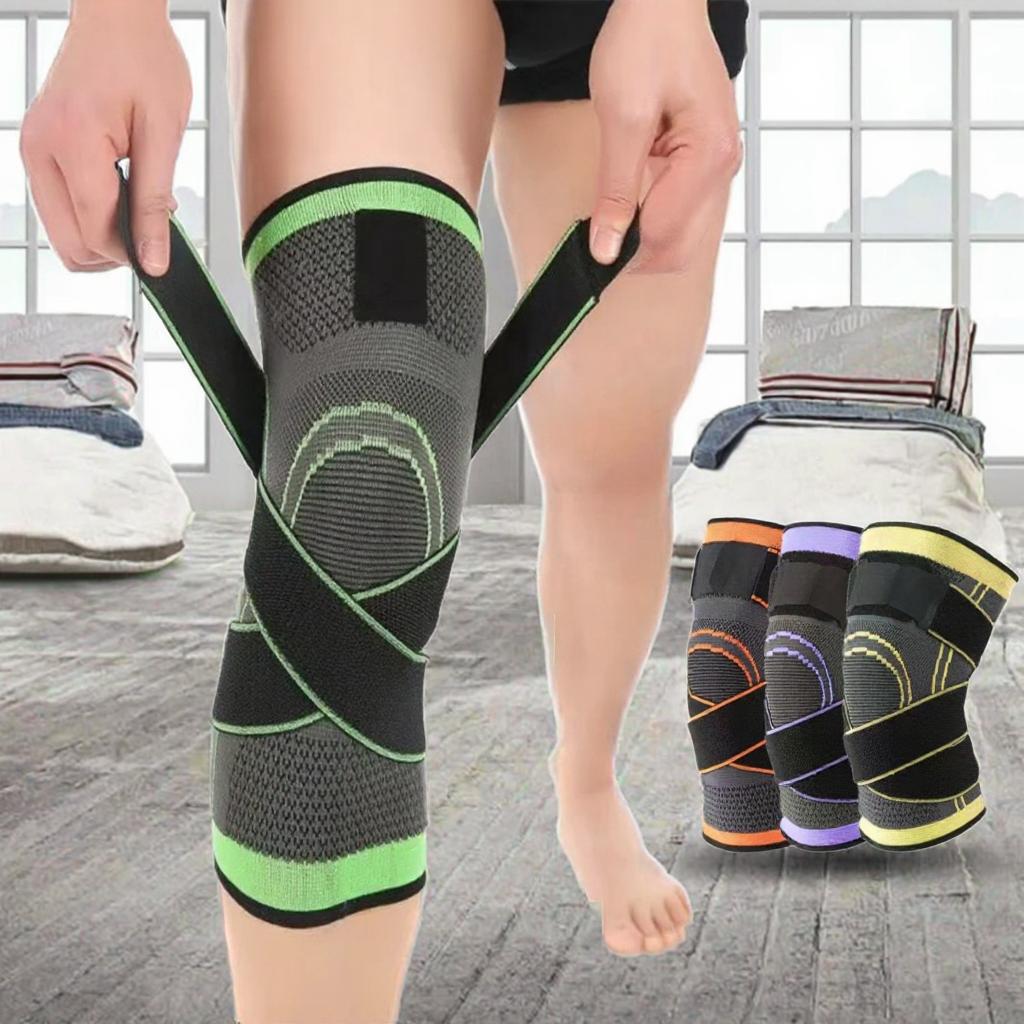 Sports Entertainment Spring-Supported Breathable Anti-Slip Cushioning Compression Nylon+Spandex Knee Brace for Basketball