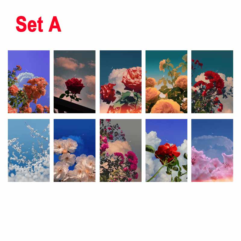 10/30PCS Colorful Flower Moon Wall Collage Kit Interior Paintings Room Study Decoration Mural DIY Decorative Posters Aesthetic
