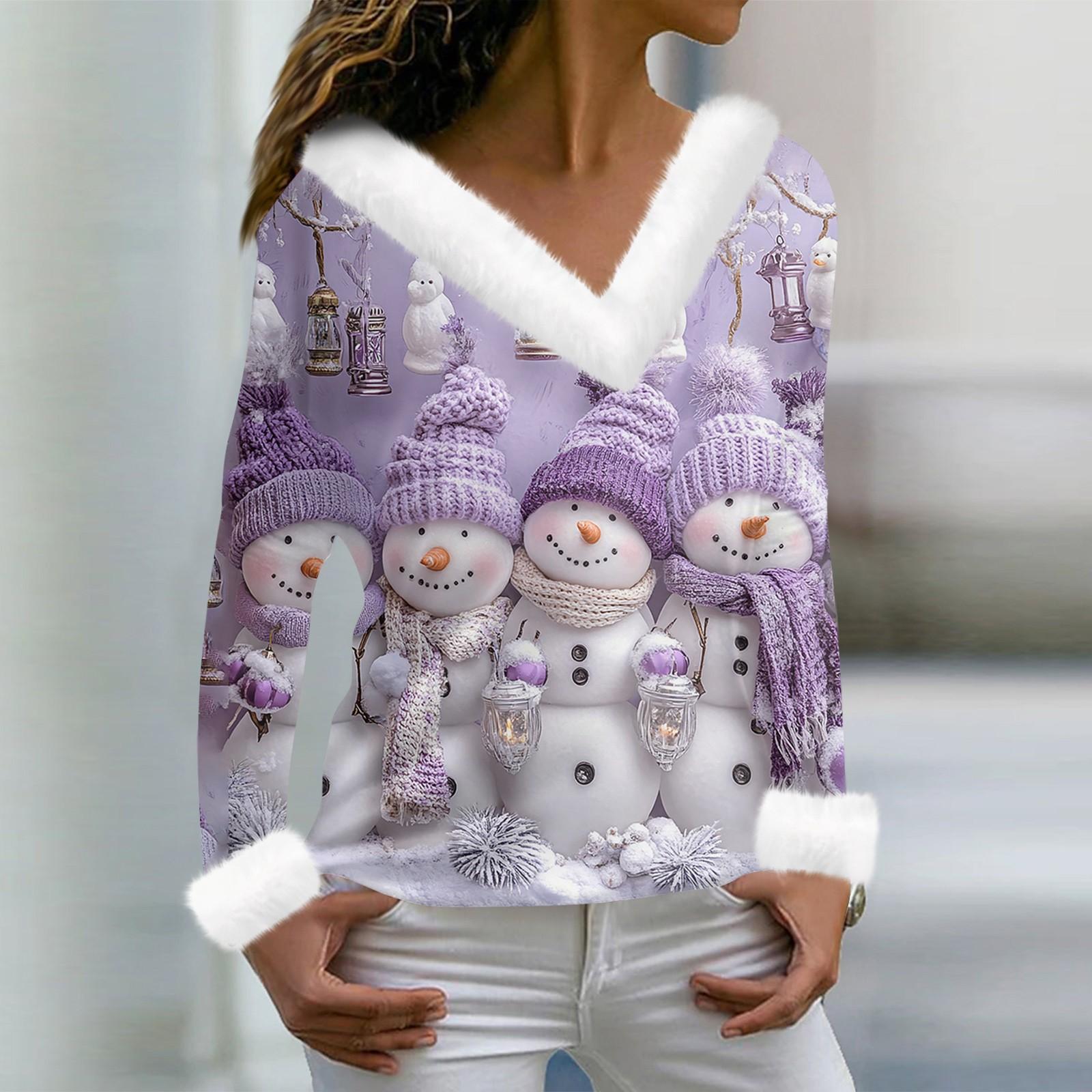 Женская футболка с рождественским принтом — фото 6