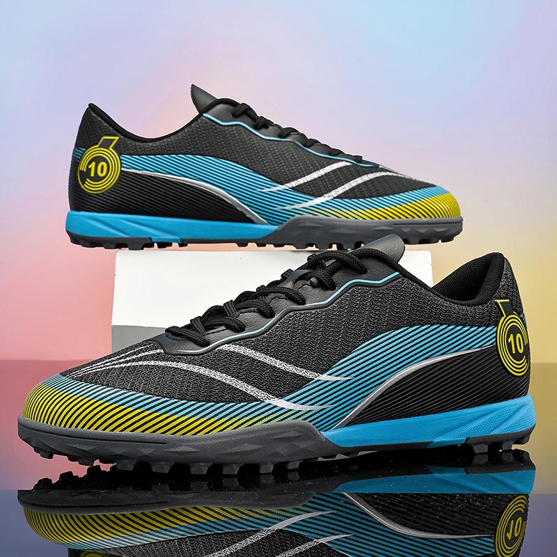 Men's Soccer Shoes TF/FG Non-Slip Turf Soccer Cleats Train Shoes Breathable Simple Design Sneakers Casual Lace Up Football Boots