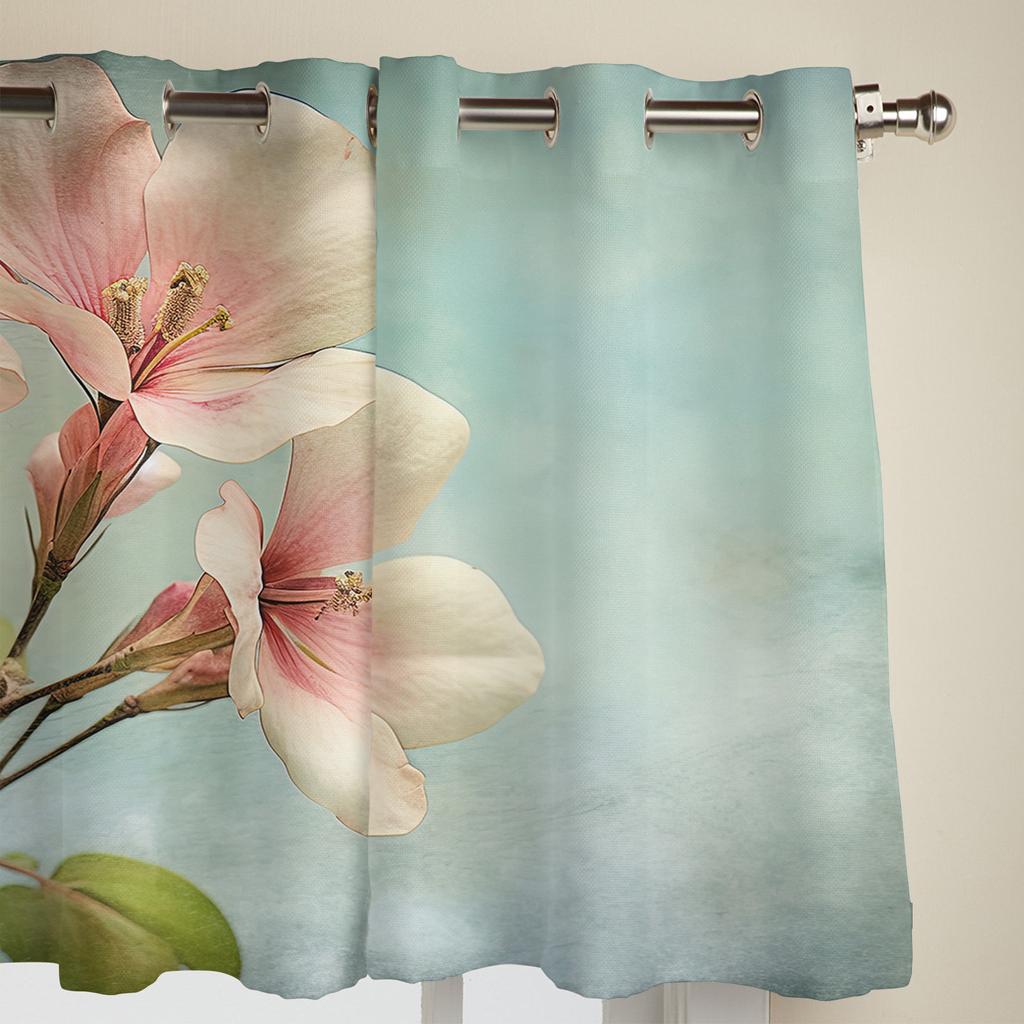 Blumen Aquarell Blätter Fenstervorhänge für Wohnzimmer Schlafzimmer Vorhang Modern Küche Jalousien Drapierungen Vorhänge