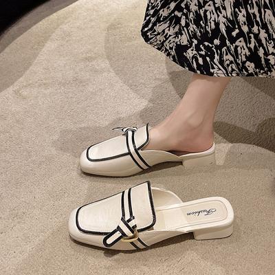 Shoes Soft Women's Slippers and Ladies Sandals Mules Slides White Summer 2024 Outside Low Heel Korea Style Trend Casual Original