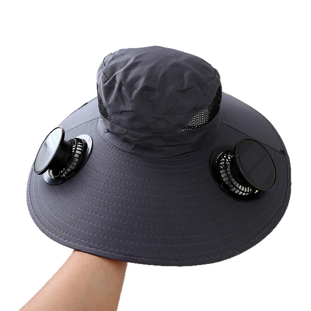 Summer for Outdoor Camping Fishing Hiking Cap Sunscreen Fisherman Hat SolarFan Cap Portable Solar Charging Cap with Fan Suitable