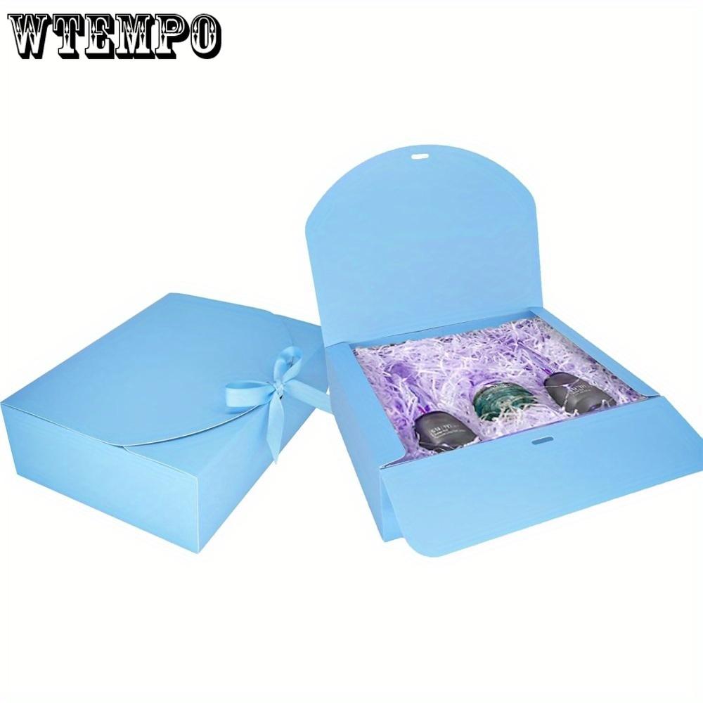 10pcs Gift Boxes with Lids and Ribbon Gift Boxes Blue with Ribbon Bridesmaid Proposal Box Gift Wrap Boxes Party Favors Boxes Storage Box Treat Boxes