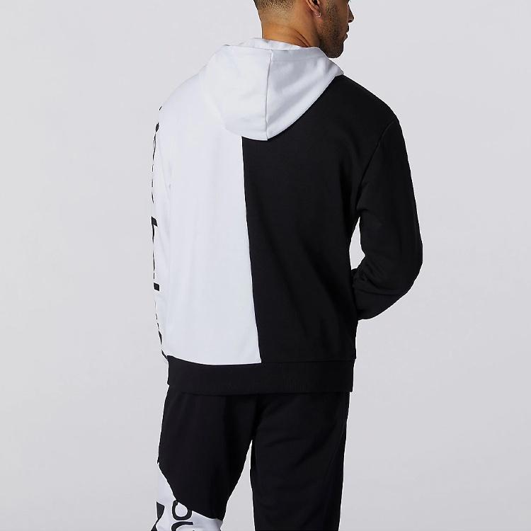 New Balance Splice Logo Hoodie Asia Sizing 'White Black' Men's MT11511-BM