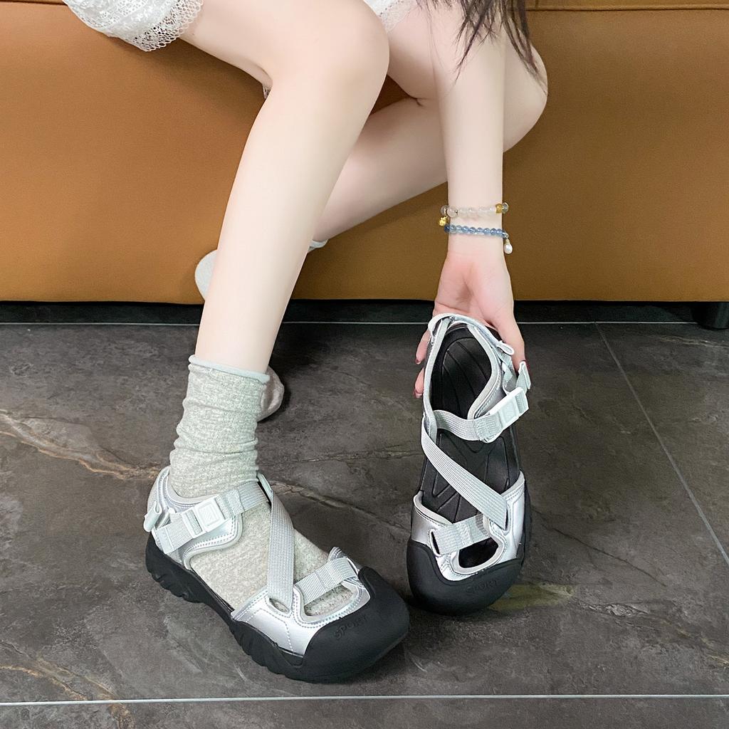 Casual Women's Shoes 2025 New Sports and Leisure Fashion Bag Head Sandals Wear Soft-soled Beach Shoes Casual Sandals Women