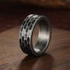 Vintage Hammered Multi-faceted Titanium Rings For Men Women Black Brushed Stainless Steel Ring Wedding Engagement  Gift